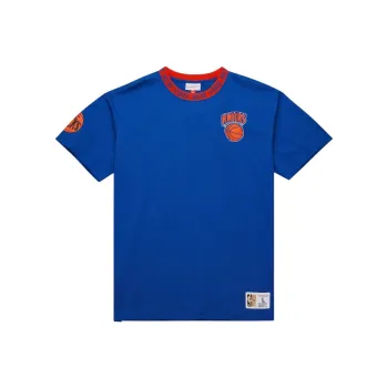 Mitchell & Ness x NBA New York Knicks Classics Jacquard Ringer T Shirt Men's Blue