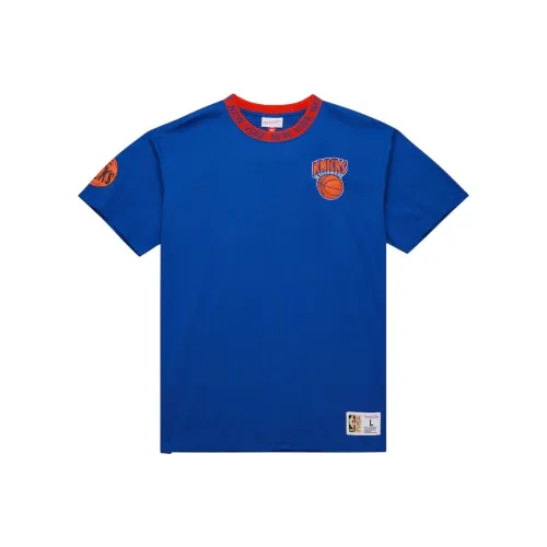 Mitchell & Ness x NBA New York Knicks Classics Jacquard Ringer T Shirt Men's Blue