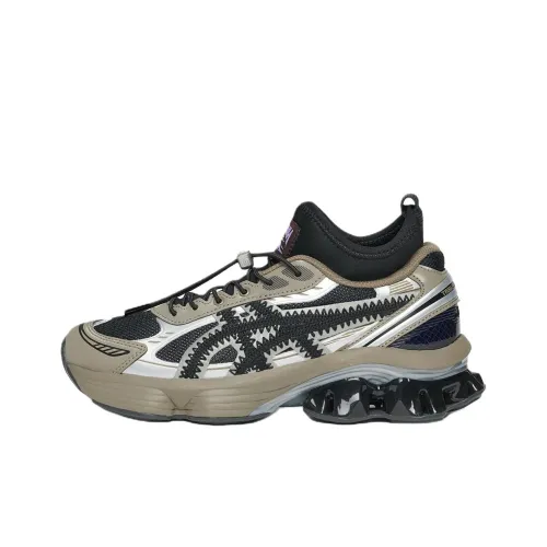 NANUSHKA x Asics GEL KINETIC FLUENT Anti Slip Wear Resistant Mid Top Hiking Shoes Unisex Black Umber