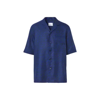 Burberry Tb Monogram Print Silk Shirt