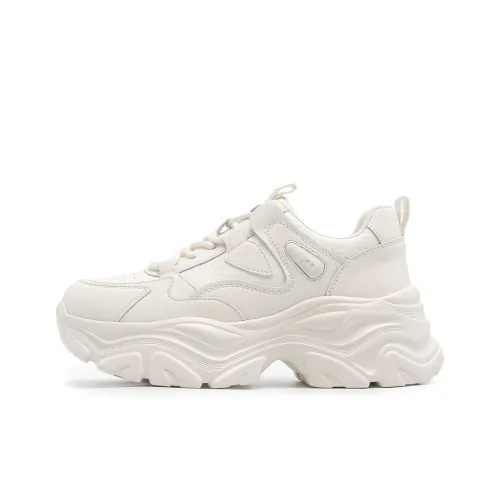 RED DRAGONFLY Low Top Chunky Sneakers Women's White