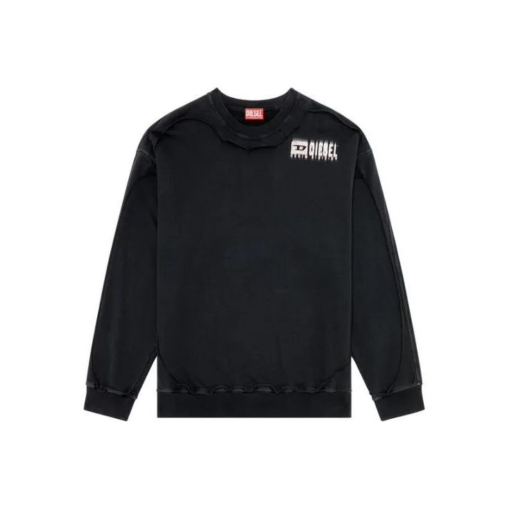 DIESEL S-Boxt-Dbl Logo-Printed Crewneck Sweatshirt-0
