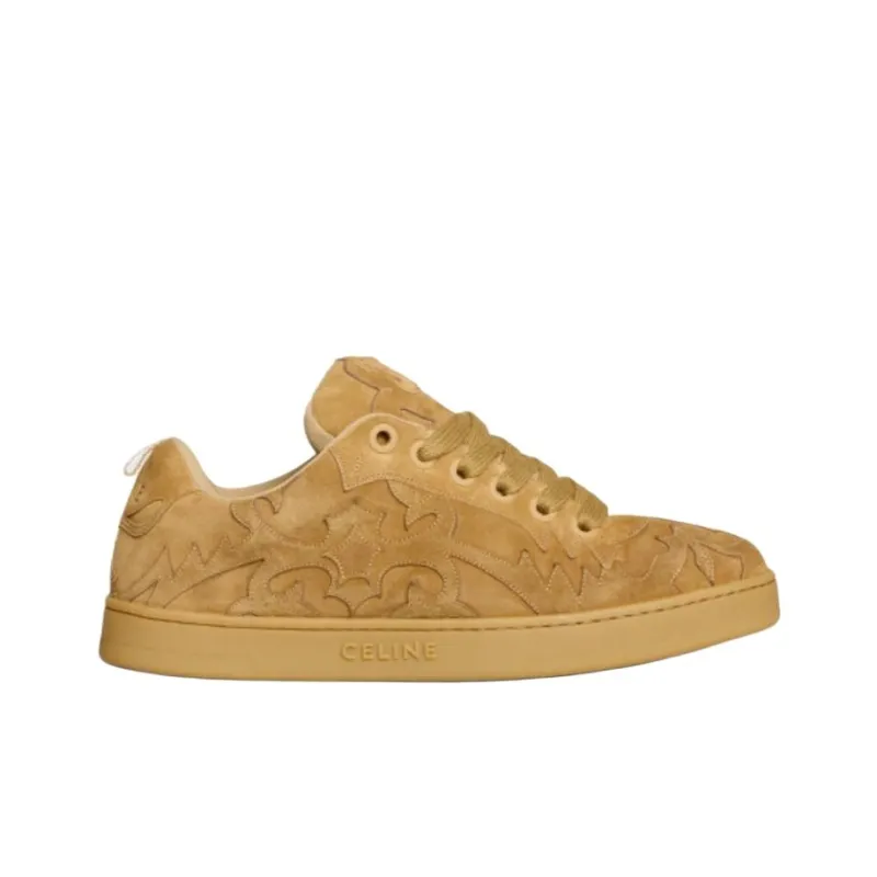 CELINE Huntington Low Top Skateboard Shoes Men's Brown-1