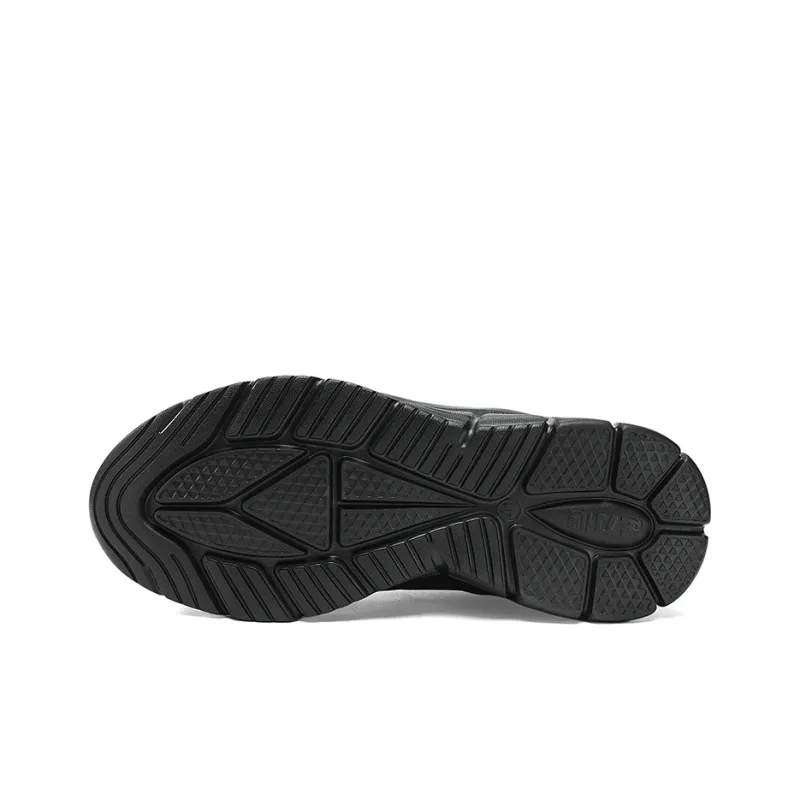 ZULIZ Sports Elderly Shoes Casual Shoes Men Low Top Black/Black White/Dark Gray-5