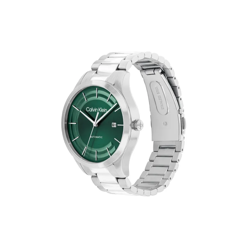 CALVIN KLEIN Knight Wrist Watch Automatic Mechanical Movement Steel Strap 40mm Green Dial Unisex-1