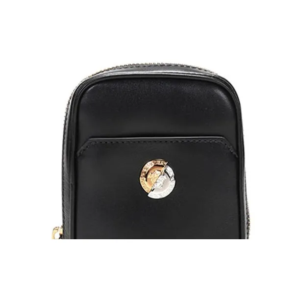 VERSACE Leather Hanging Bag Cell Phone Case Shoulder Bag Regular Men's Black-6