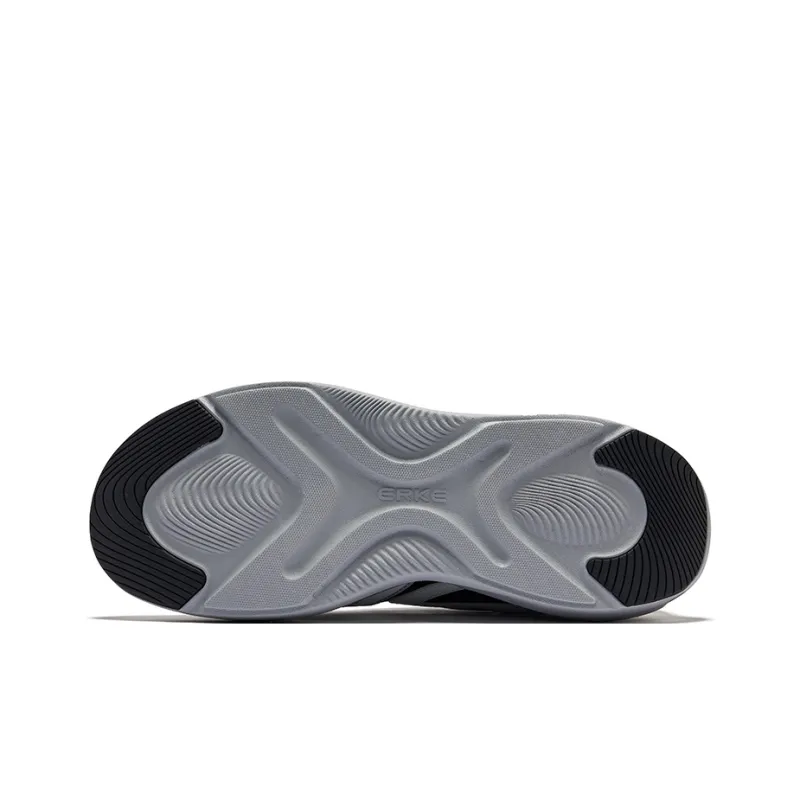 Erke Abrasion Resistant Breathable Coverage Low Top Casual Shoes Men's Jet Black White Dew Gray-4