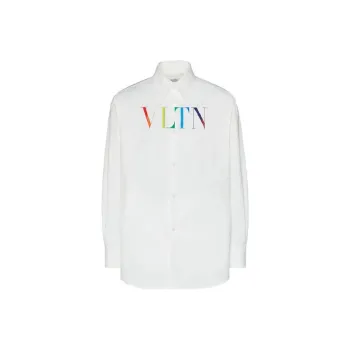 Valentino Vltn Logo Printed Long Sleeved Shirt