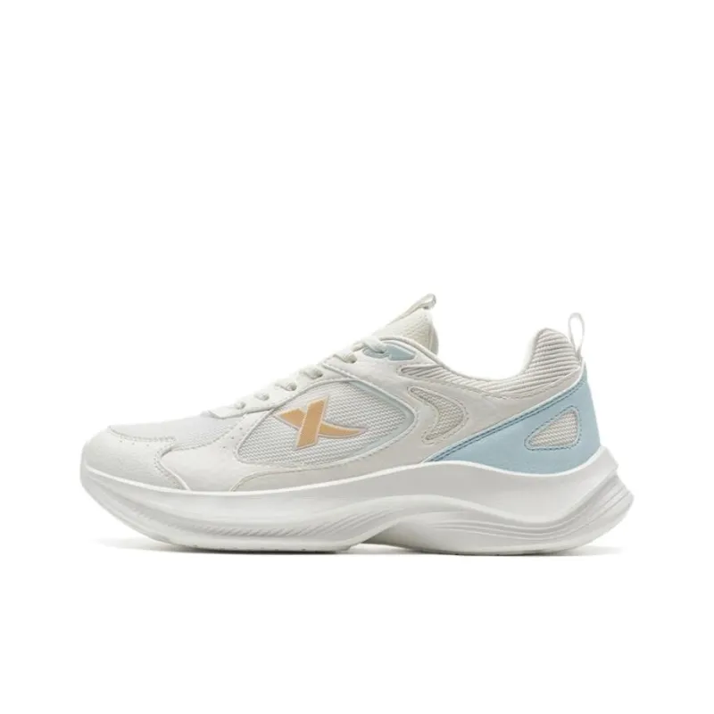 XTEP Breathable And Wear resistant Low Top Casual Running Shoes Women's White Blue-0