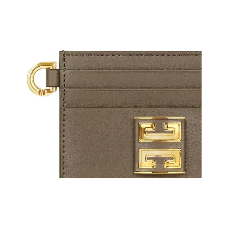GIVENCHY 4G Cow Leather Card Clip Card Holder Women's Taupe-4