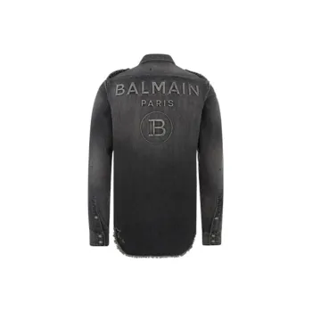 BALMAIN Shirts Men Dark Gray