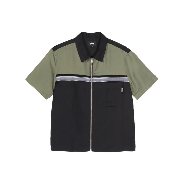Stussy Color Block Zip Work Shirt-2
