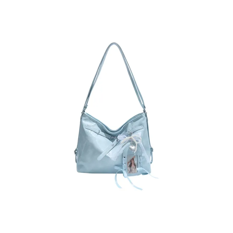 Yalu PU Backpack Regular Women's White/Blue/Black/Pink-8