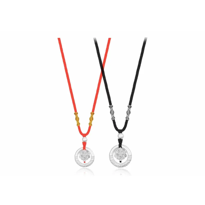 CHINA GOLD 999 Fine Silver Necklaces Women's-5