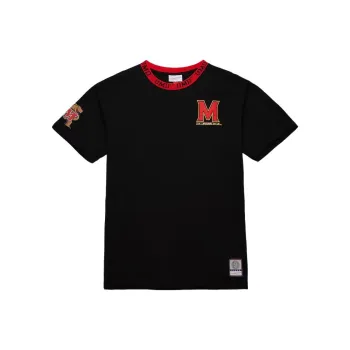Mitchell & Ness x NCAA Maryland Terrapins Jacquard Ringer T Shirt Men's Black