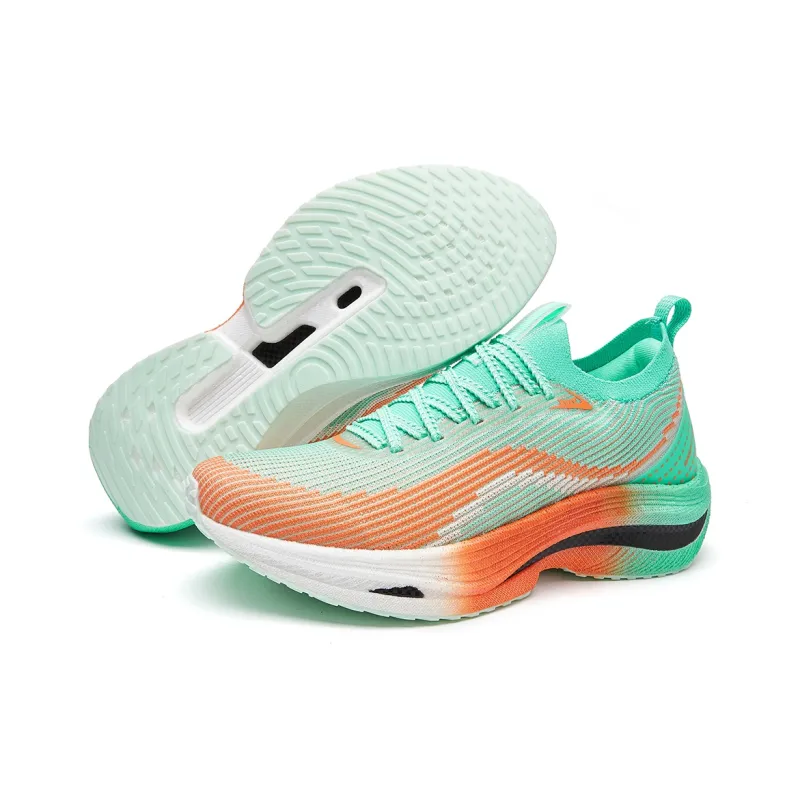 VOIT Coverage Lightweight Rebound Low Top Marathon Running Shoes Unisex Green Orange-5