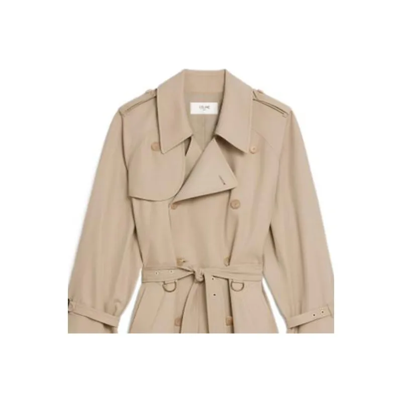 CELINE FW22 Trench Coat Women's Lactose Cream Color-3