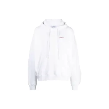 Off- Logo Printed Drawstring Hoodie
