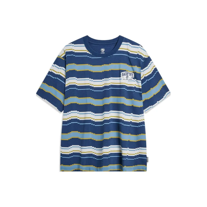 LiNing Badfive T Shirt Unisex Deep Simple Blue All Over Print-0