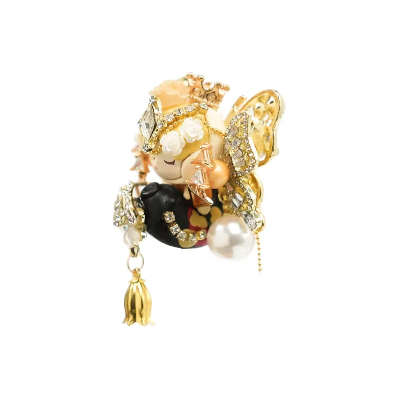 Modified Baby POP MART Cute Bead Hug Collection SP Skullpanda Hug Good Night Gold Egypt Hang Tag Box 10cm-1