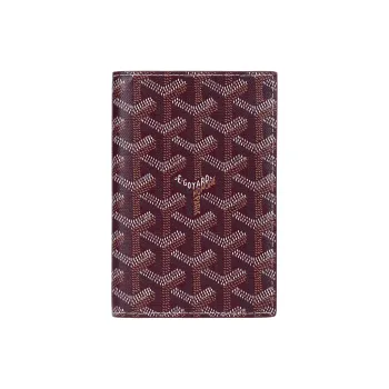 GOYARD Grenelle Canvas With Leather Card Holder Passport Holder Unisex Burgundy