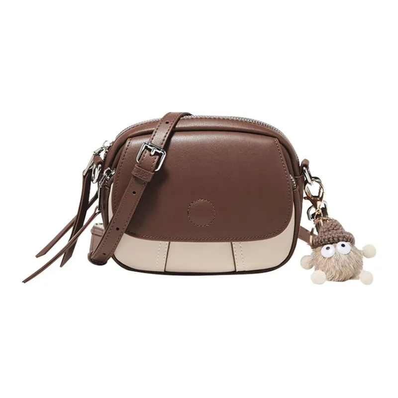 Old Man's Head Cow Leather Shoulder Bag, Crossbody Bag Women's Ecru-3