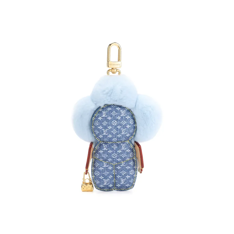 LOUIS VUITTON Leather Pendant Bag Merchandise Women's Blue-2