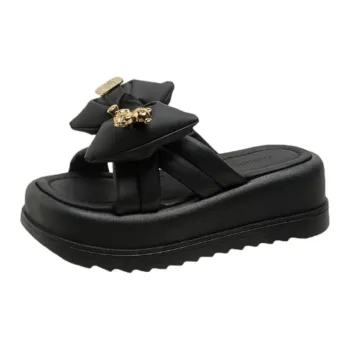 Qiao Anju Slippers Black, White