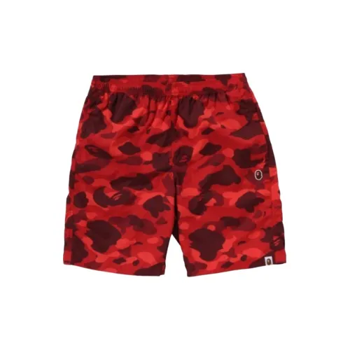 A BATHING APE Color Camo Ape Head One Point Beach Shorts