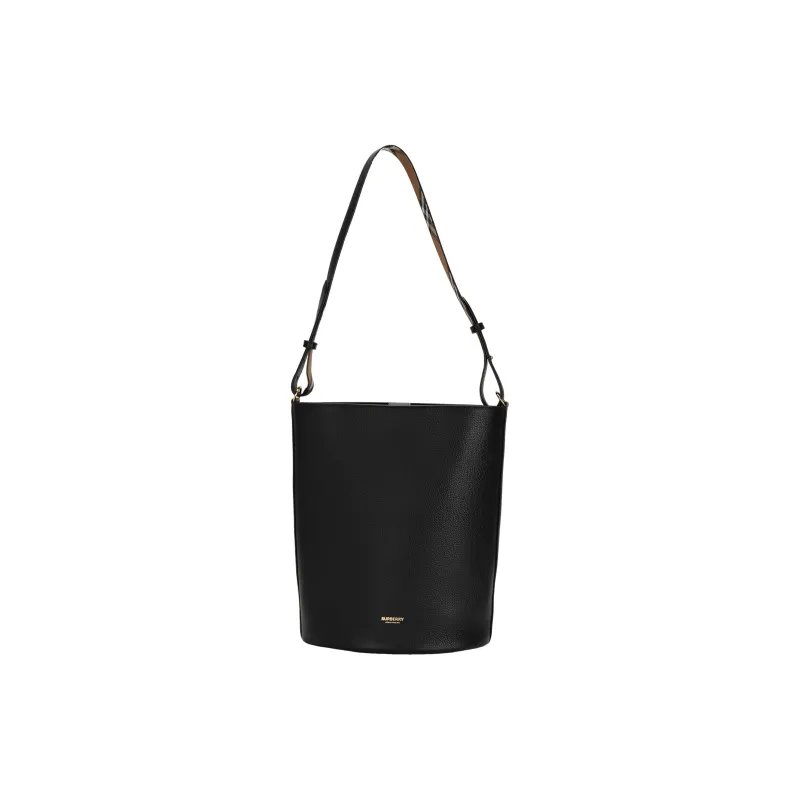 Burberry Grained Calfskin Bucket Bags Shoulder Bag Crossbody Bag Handbag Medium Size Women's Black-0