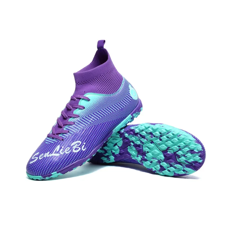 QIUTEXIONG FG Rubber Long Studs TF Rubber Broken Studs Soft Ground Firm Ground Slip Resistant Soccer Shoes Unisex-5