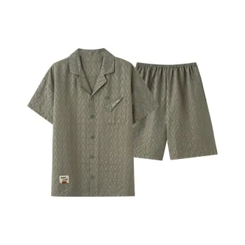 XIAFENYAN Pajama Set Men's Olive Green