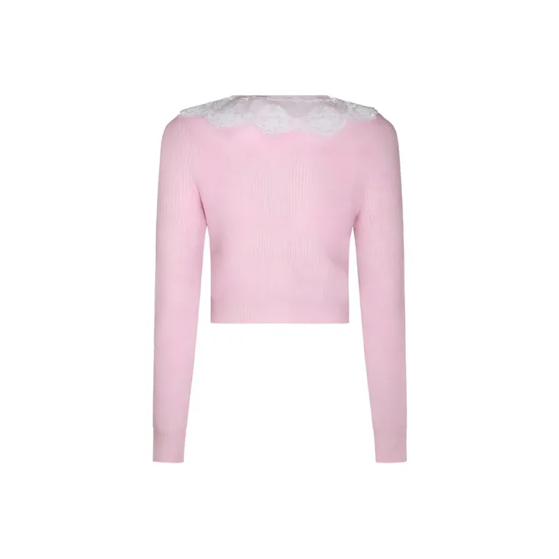Self-portrait Fluffy Ribbed-Knit Cardigan-1