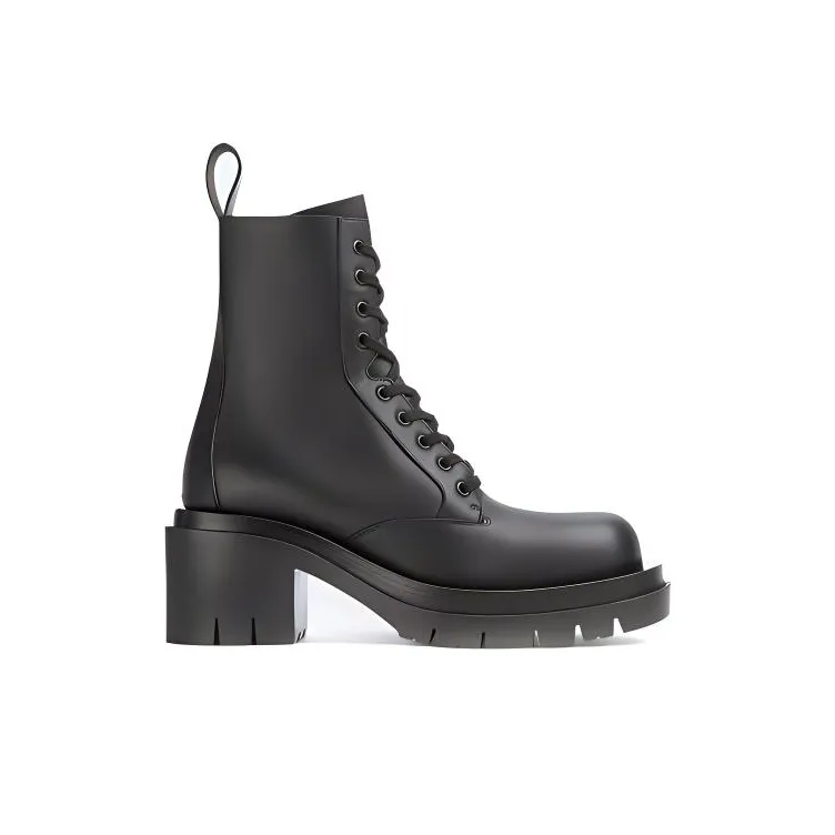Bottega Veneta Lug Short Martin Boots 7cm Women's Black-1