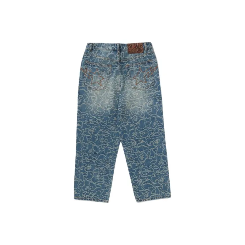 Bape Line Camo Jacquard One Point Relaxed Fit 13Oz Denim Pants-1