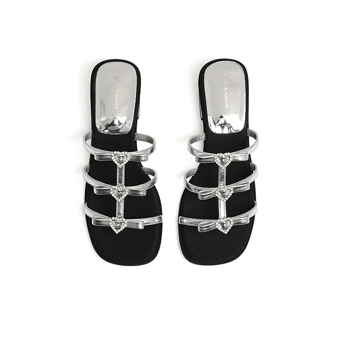RED DRAGONFLY Rhinestone Slip Resistant Abrasion Resistant Slide Slippers Women's-11