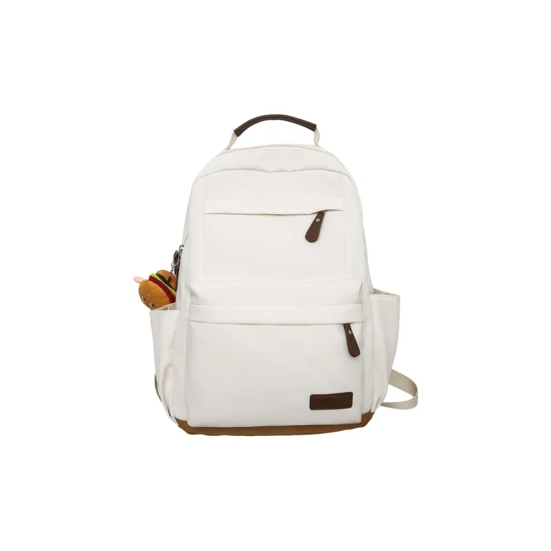 BUBM Nylon Backpack Unisex White/Black/Red-0