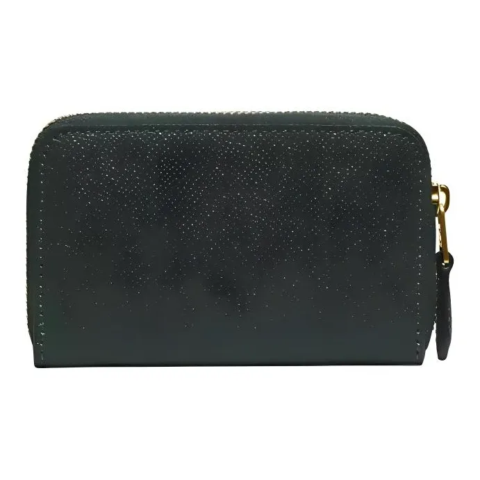 COACH Zip Around Leather Coin Purses Wallets Small Size Women's Dark Green-3