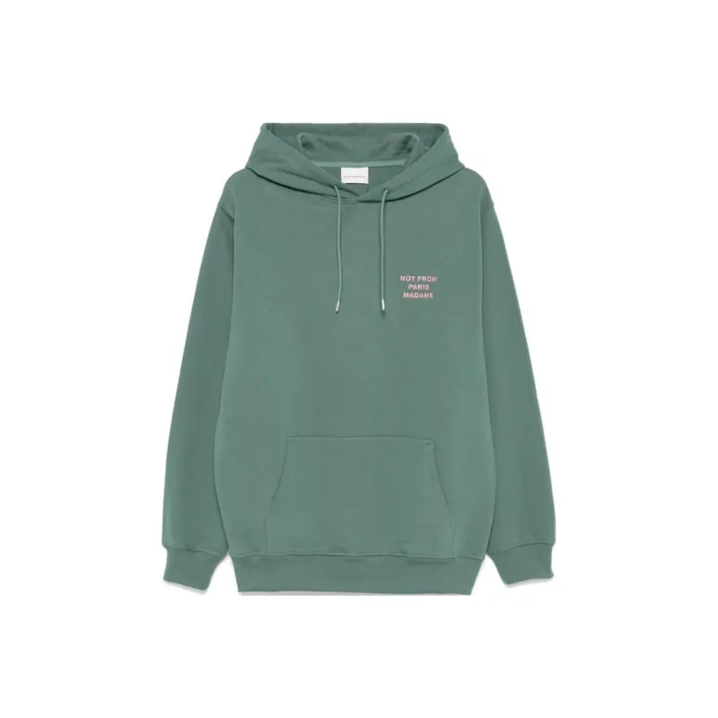 DROLE DE MONSIEUR Slogan Printed Drawstring Hoodie-0