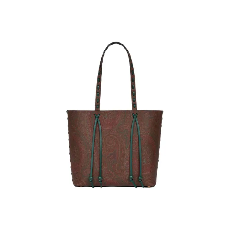 ETRO PVC Tote Bag, Shopping Bag, Handbag, Shoulder Bag Large Size Women's Brown-0
