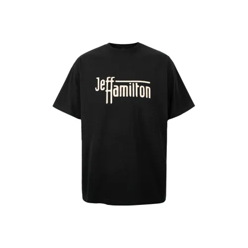 1807 Jeff Hamilton 콜라보레이션 블랙 남녀공용 티셔츠