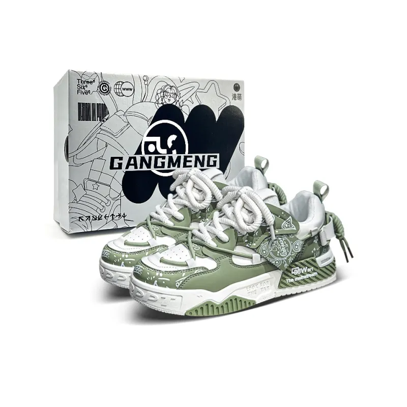 Hong Kong Meng Slip Resistant, Abrasion Resistant, Breathable Low Top Skateboard Shoes Men's-5