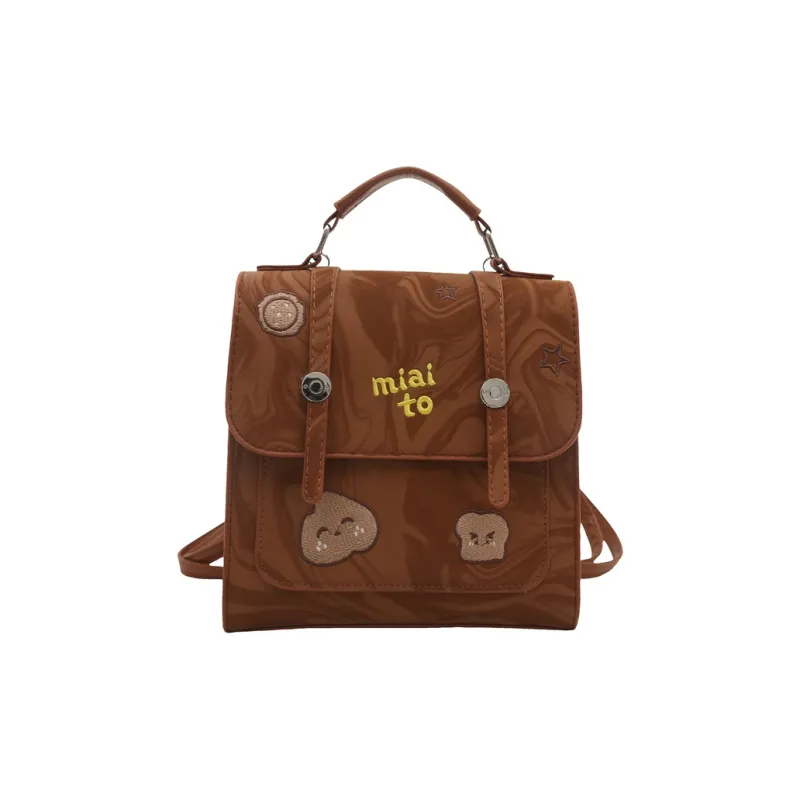 HCXK PU Trendy Casual Handbag, Fashion Minimalist Style Shoulder Bag, Backpack Women's White/Black/Brown-10