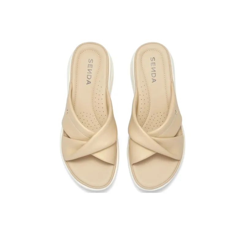 Senda Leather Patchwork Slide Slippers Women's-6