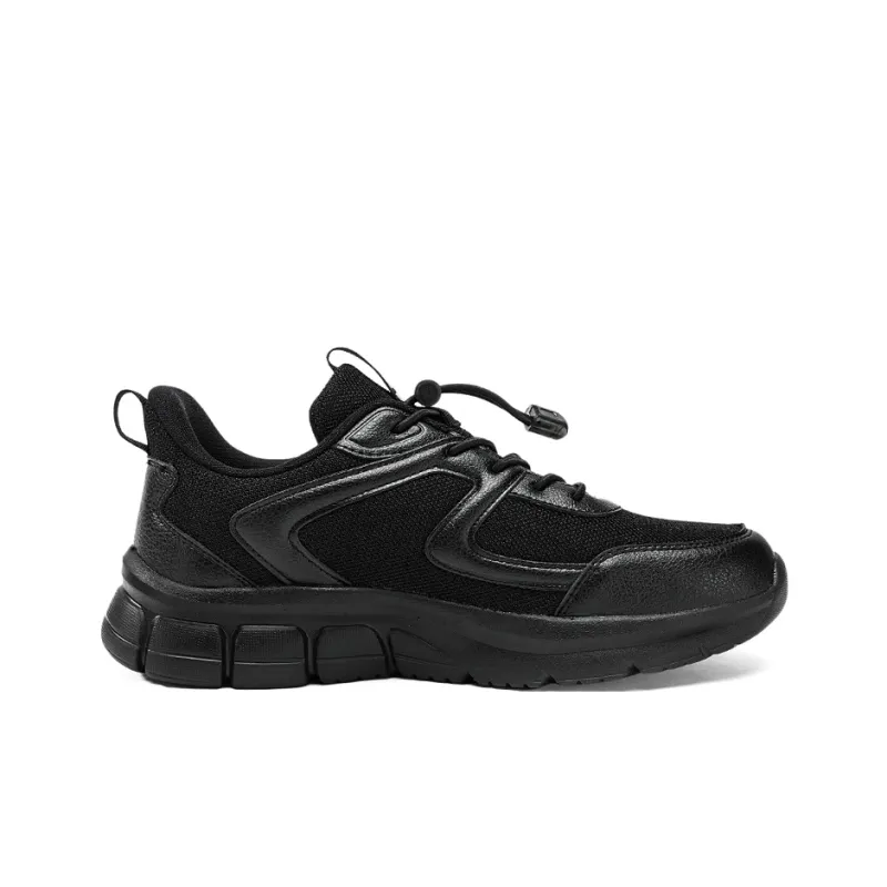 ZULIZ Sports Elderly Shoes Casual Shoes Men Low Top Black/Black White/Dark Gray-2