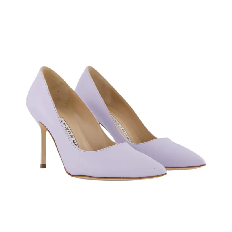 MANOLO BLAHNIK BB Slim Heel High Heels 9cm Women's Light Purple-3