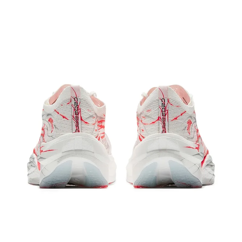 ANTA C202 6.0 PRO Running Shoes Women's Low Top Papyrus White, Neon Bright Dark Red, Silver-3