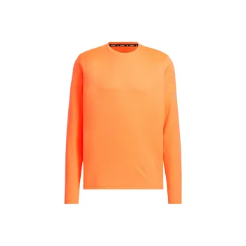Adidas FW24 ESS RN T LS WR T Shirt Unisex Warning Red Fluorescent/Deep Silver Gray