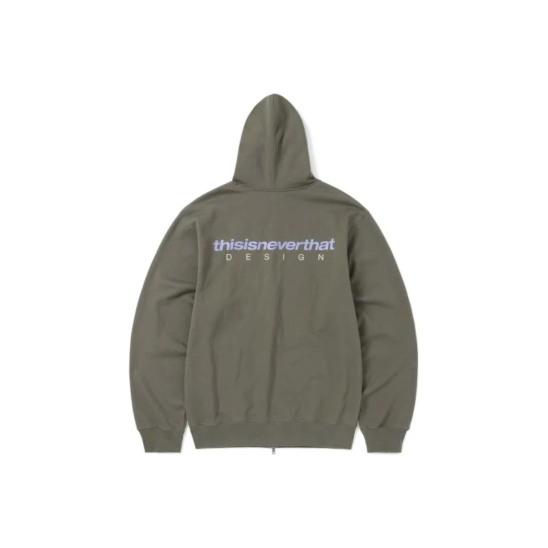 Thisisneverthat SS24 Ultras Collection DSN-Logo Zip Hoodie Dark Mocha Sweatshirt Unisex Olive Green-0