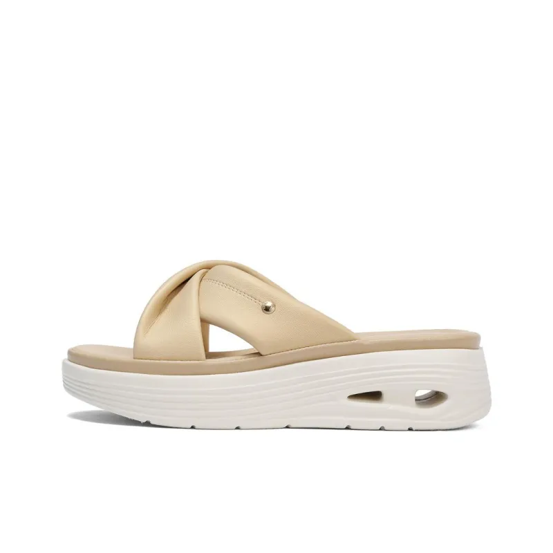 Senda Leather Patchwork Slide Slippers Women's-4